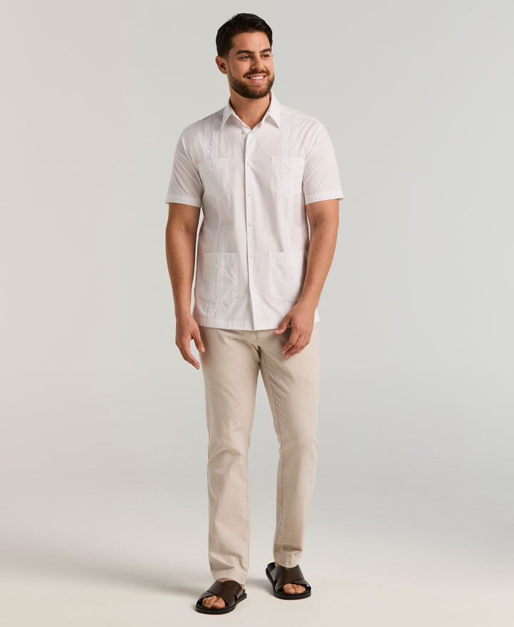 Four Pocket Guayabera Shirt (Brilliant White) 