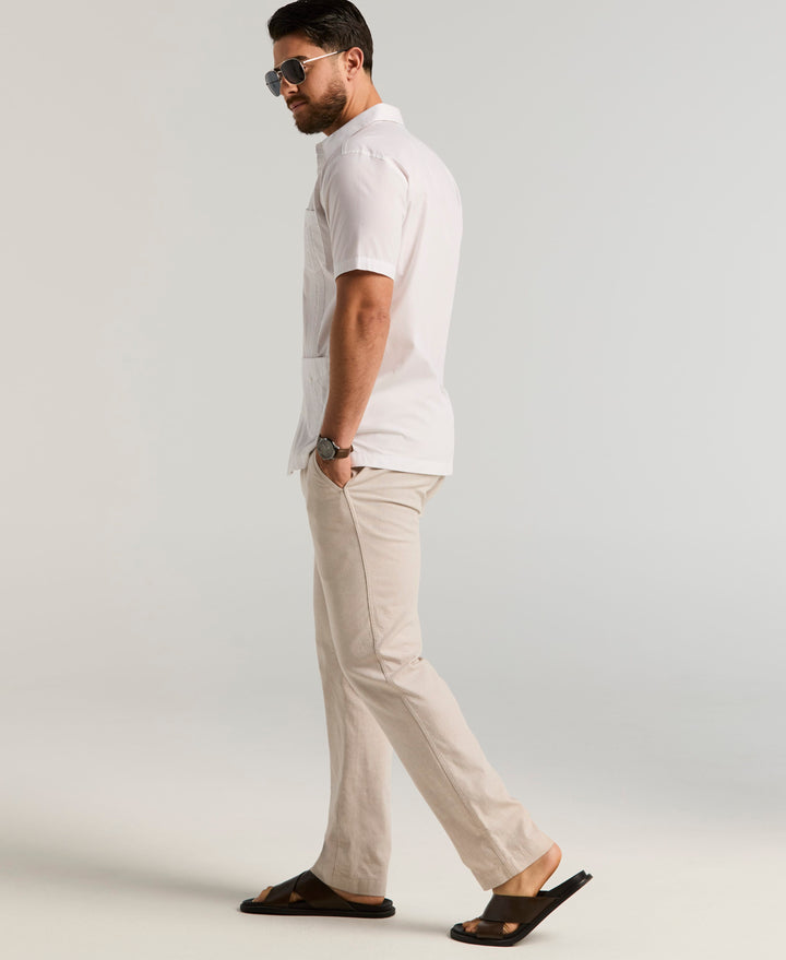 Four Pocket Guayabera Shirt (Brilliant White) 