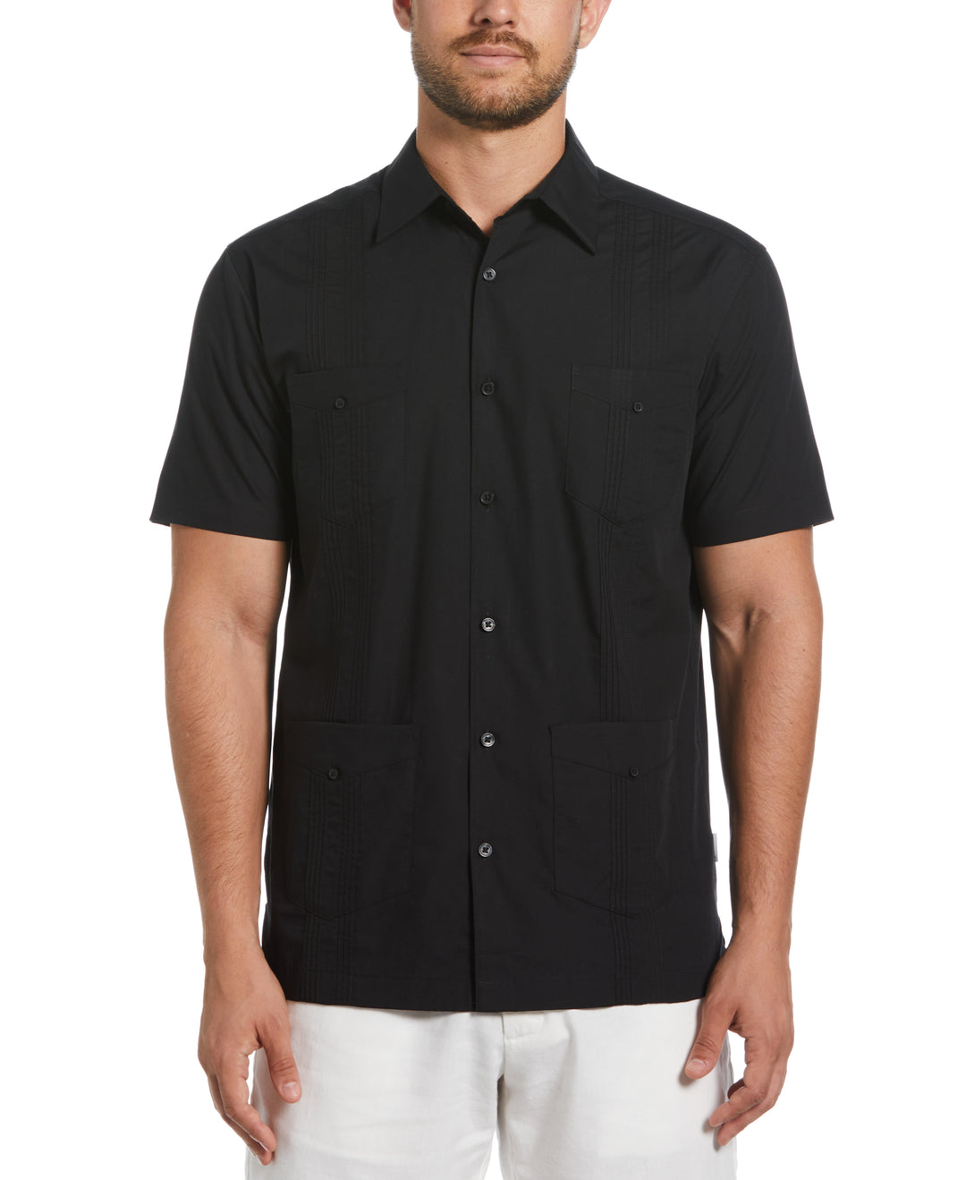 Four Pocket Guayabera Shirt (Jet Black) 