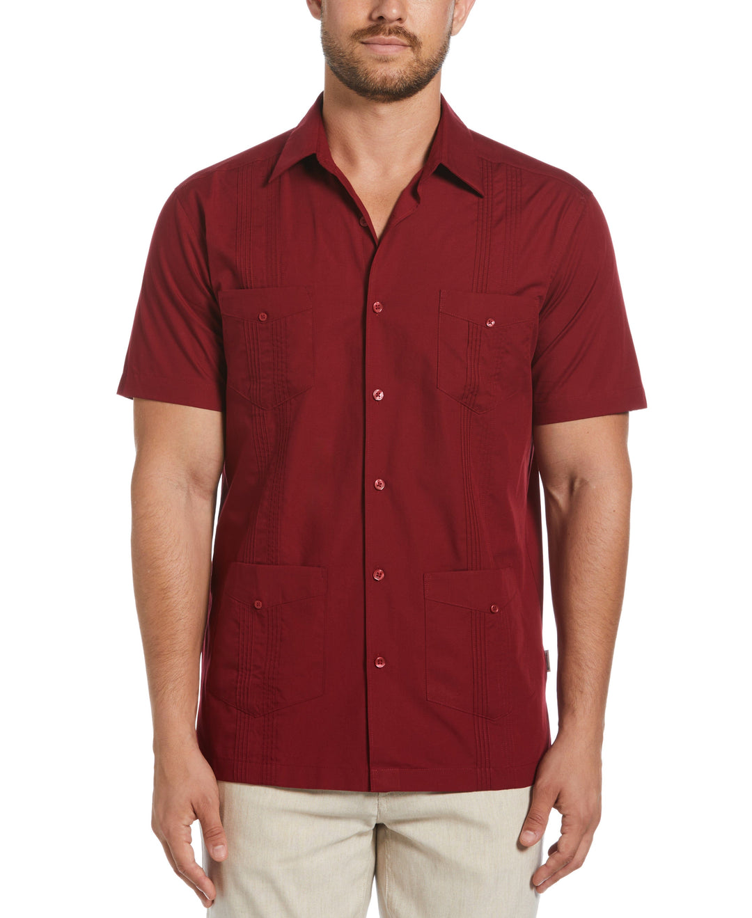 Four Pocket Guayabera Shirt (Biking Red) 
