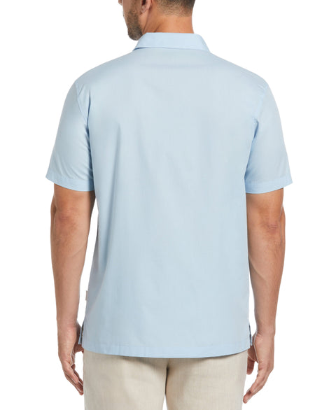 Four Pocket Guayabera Shirt (Cerulean) 