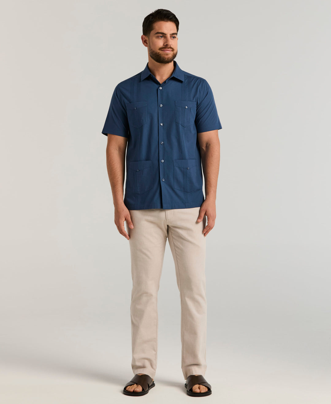 Four Pocket Guayabera Shirt (Ensign Blue) 