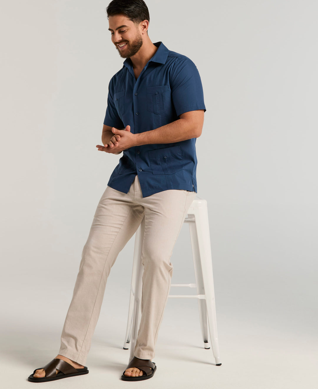 Four Pocket Guayabera Shirt (Ensign Blue) 