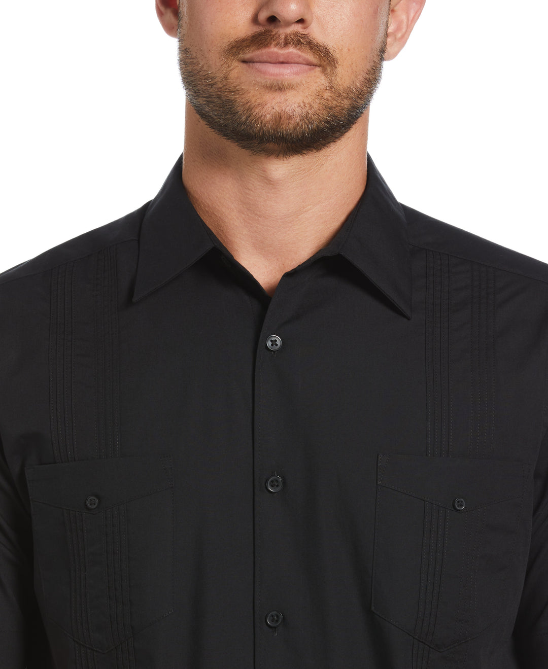 Four Pocket Guayabera Shirt (Jet Black) 