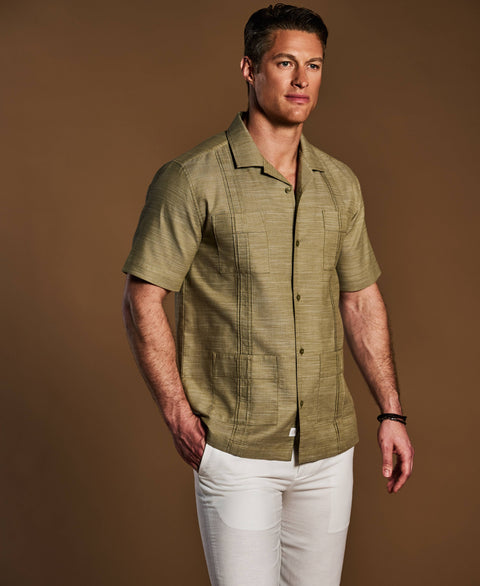 Gauze Fabric Guayabera Shirt-Guayaberas-Cubavera