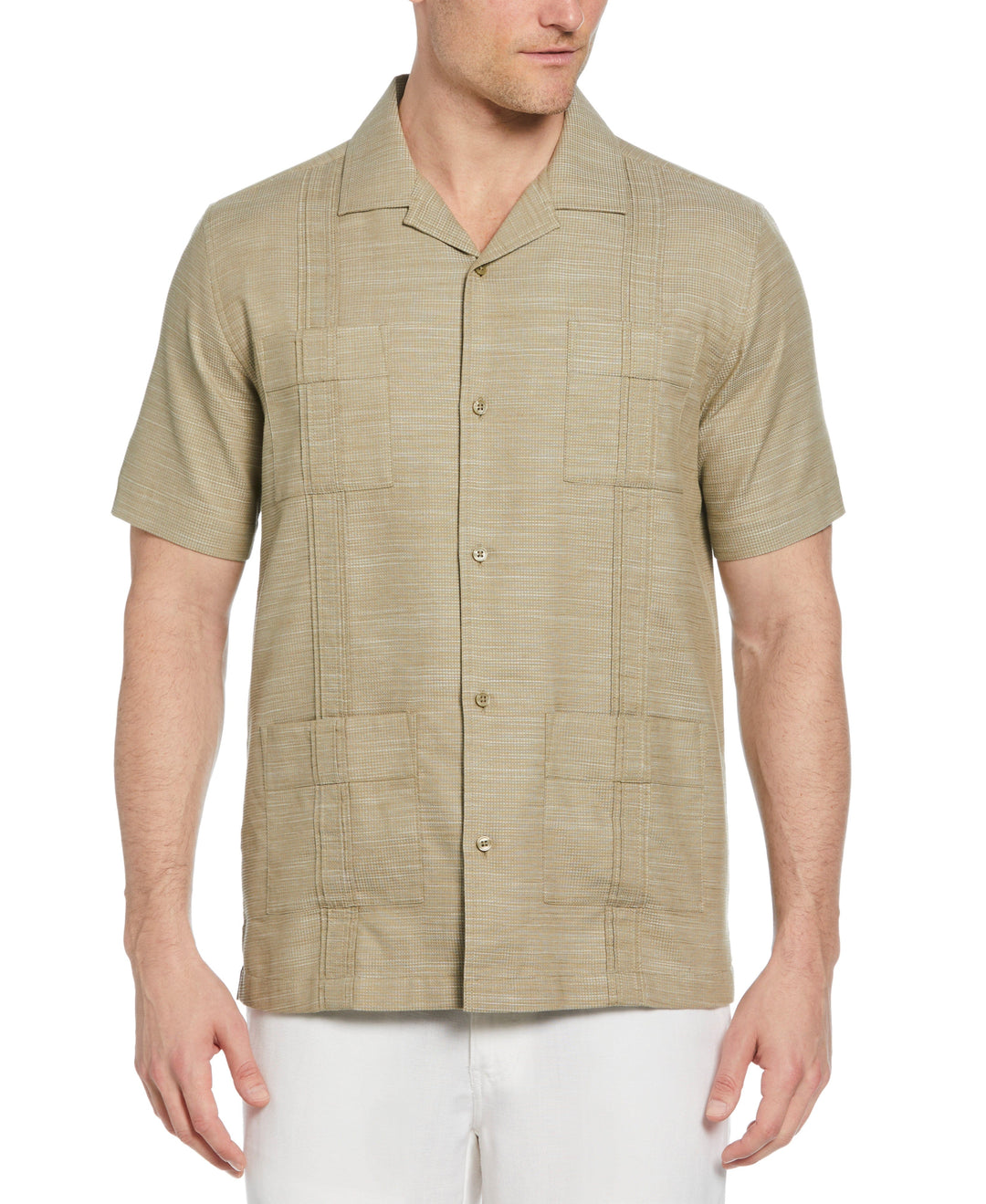 Gauze Fabric Guayabera Shirt (Aloe) 