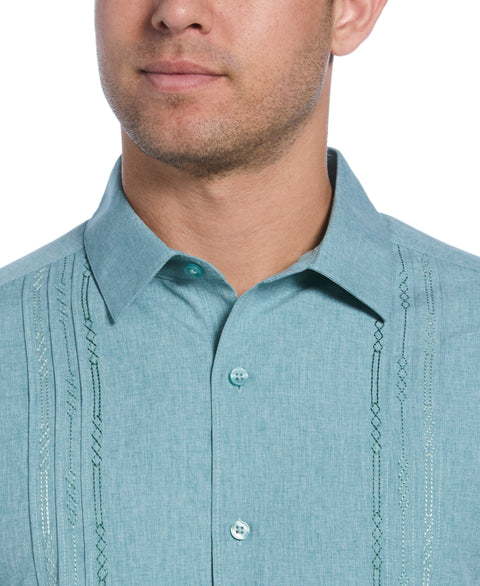 Geo Embroidered Panel Chambray Shirt (Surf Spray) 