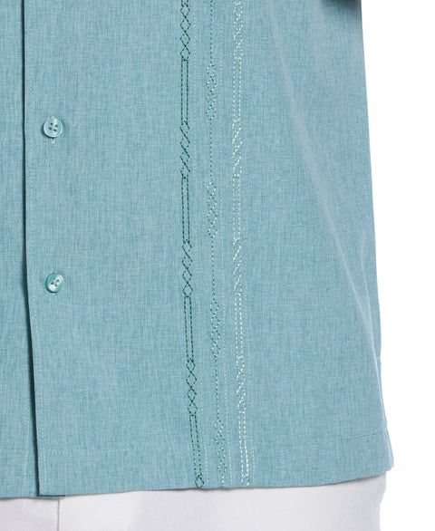 Geo Embroidered Panel Chambray Shirt (Surf Spray) 