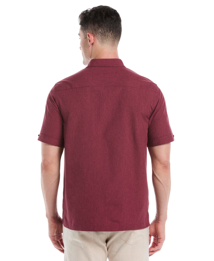 Geo Embroided Chambray Shirt (Cordovan) 