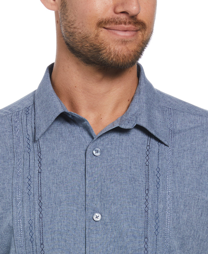Geo Embroided Chambray Shirt (Dress Blues) 