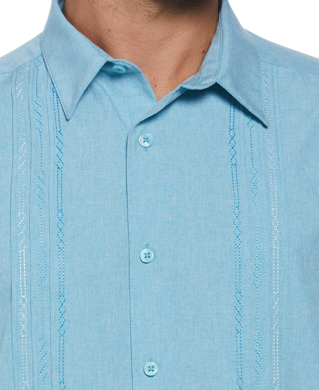 Geo Embroided Chambray Shirt (Delphinium Blue) 