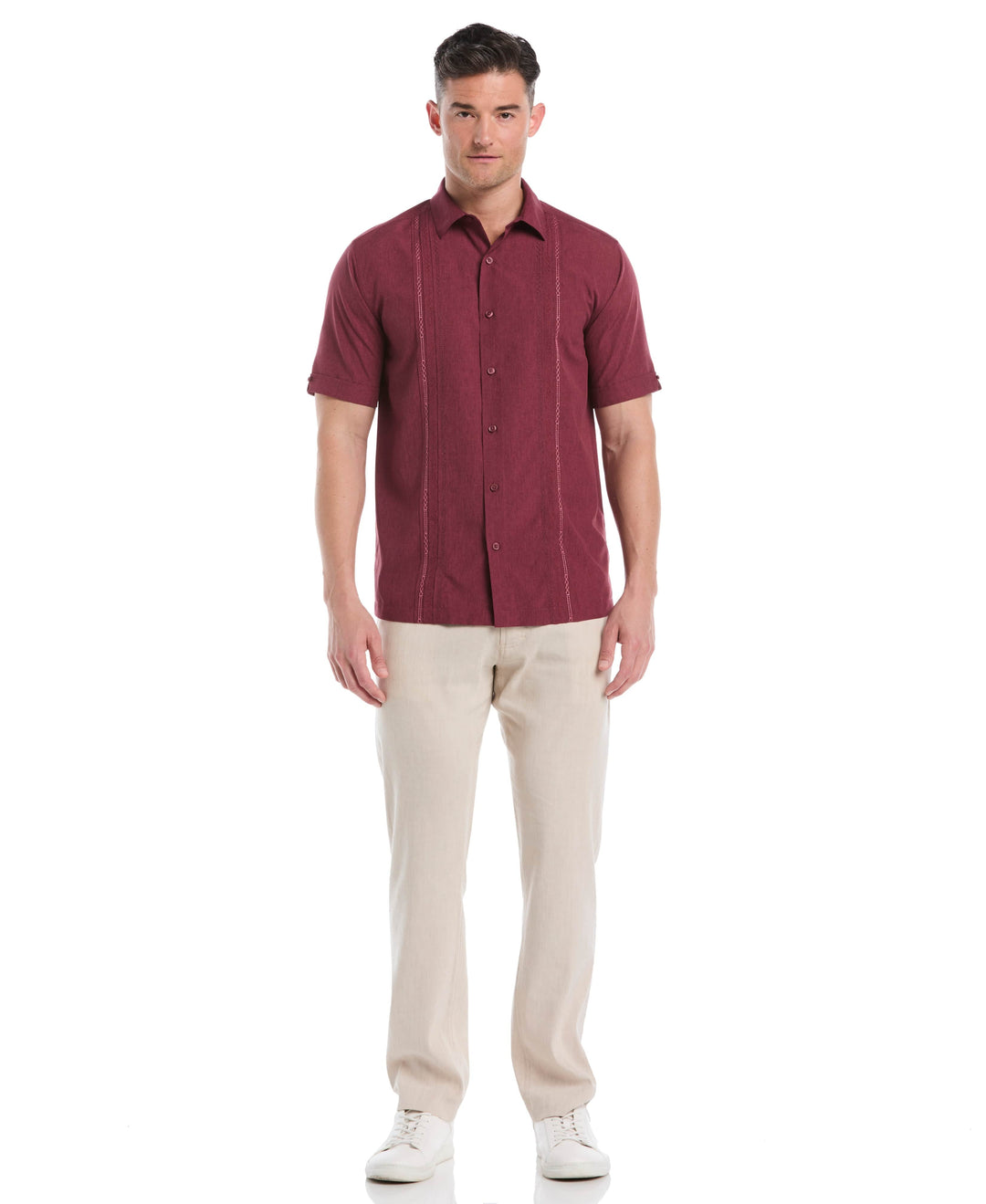 Geo Embroided Chambray Shirt (Cordovan) 