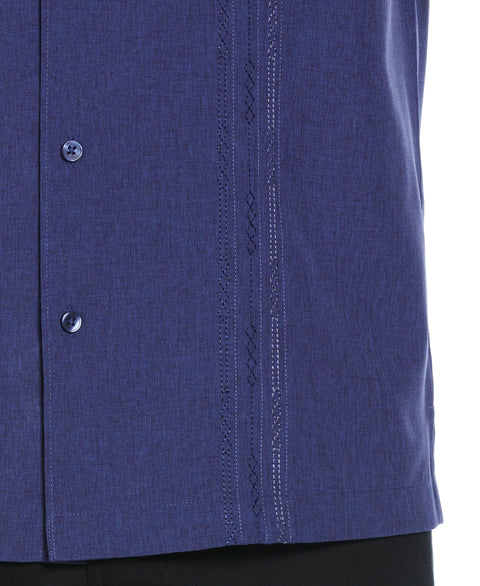 Geo Embroidered Panel Chambray Shirt (Skipper Blue) 