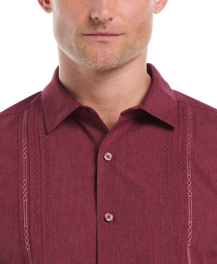 Geo Embroided Chambray Shirt (Cordovan) 