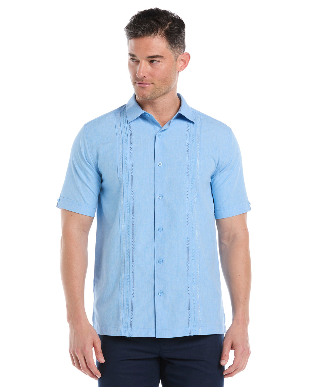 Geo Embroided Chambray Shirt (Dream Blue) 