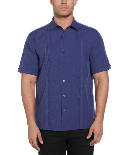 Geo Embroidered Panel Chambray Shirt (Skipper Blue) 