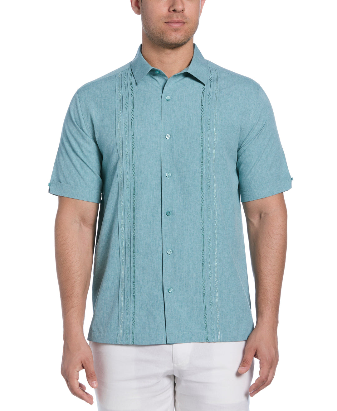 Geo Embroided Chambray Shirt (Surf Spray) 