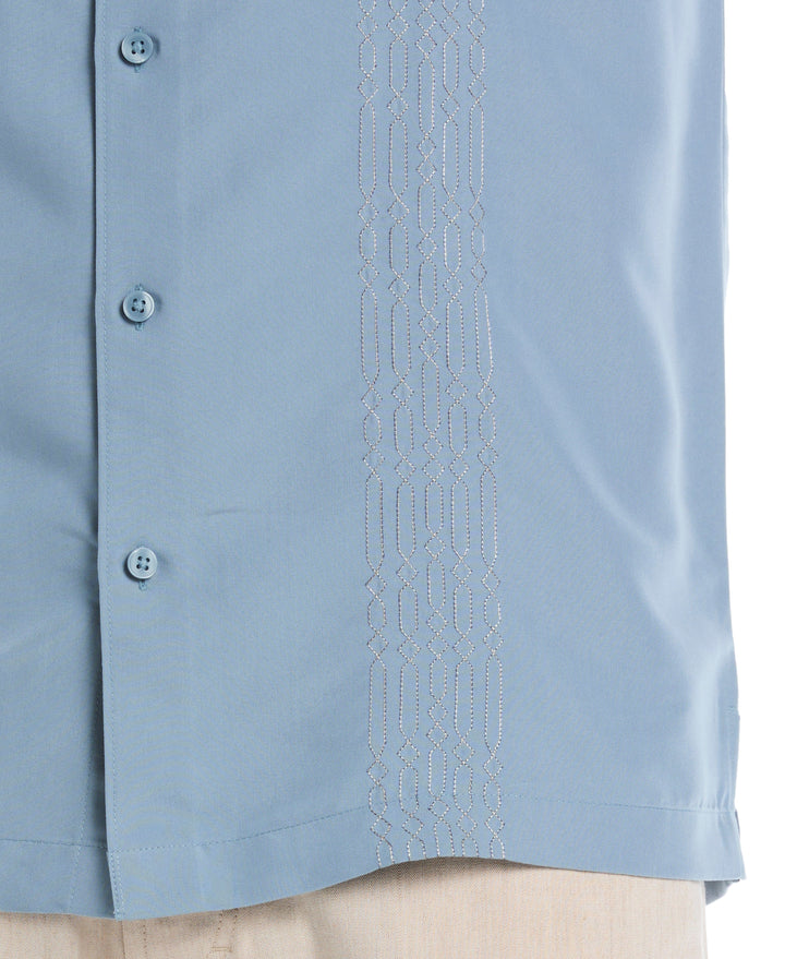 Geo Embroidery Short Sleeve Shirt (Windward Blue) 