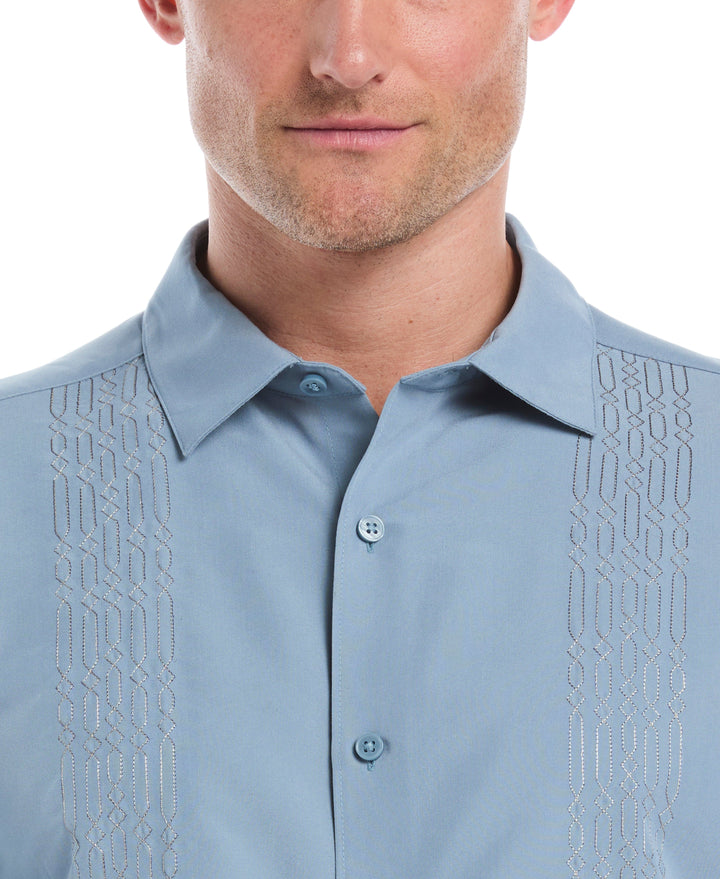 Geo Embroidery Short Sleeve Shirt (Windward Blue) 