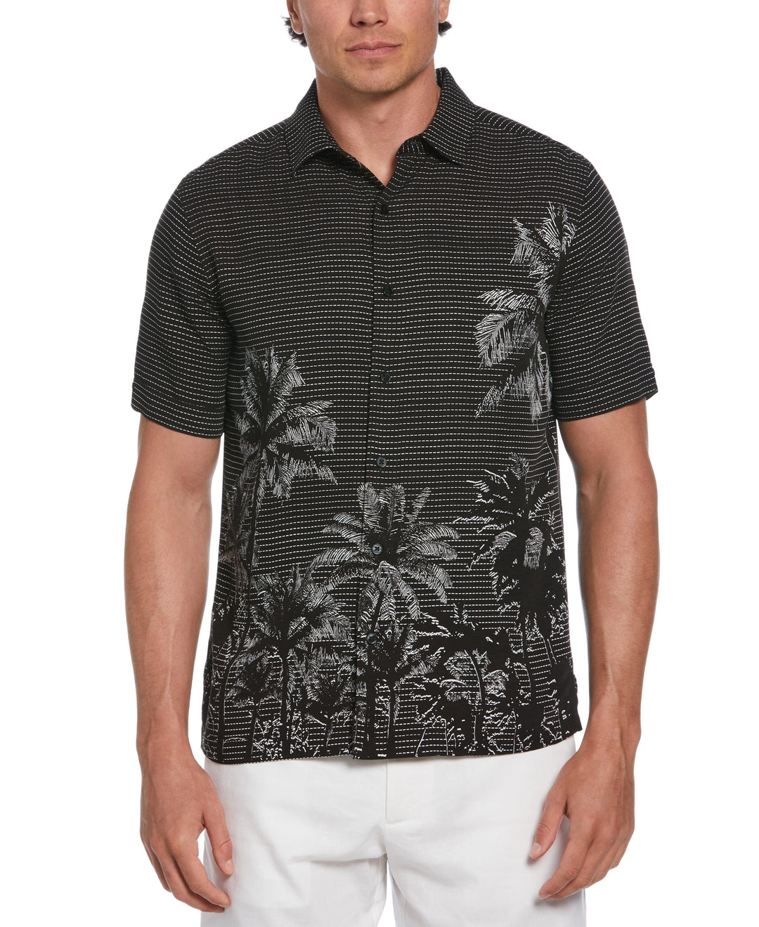 Geo Palms Print Shirt (Jet Black) 