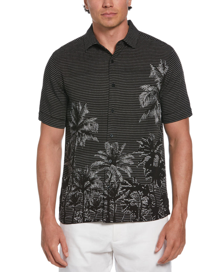 Geo Palms Print Shirt (Jet Black) 