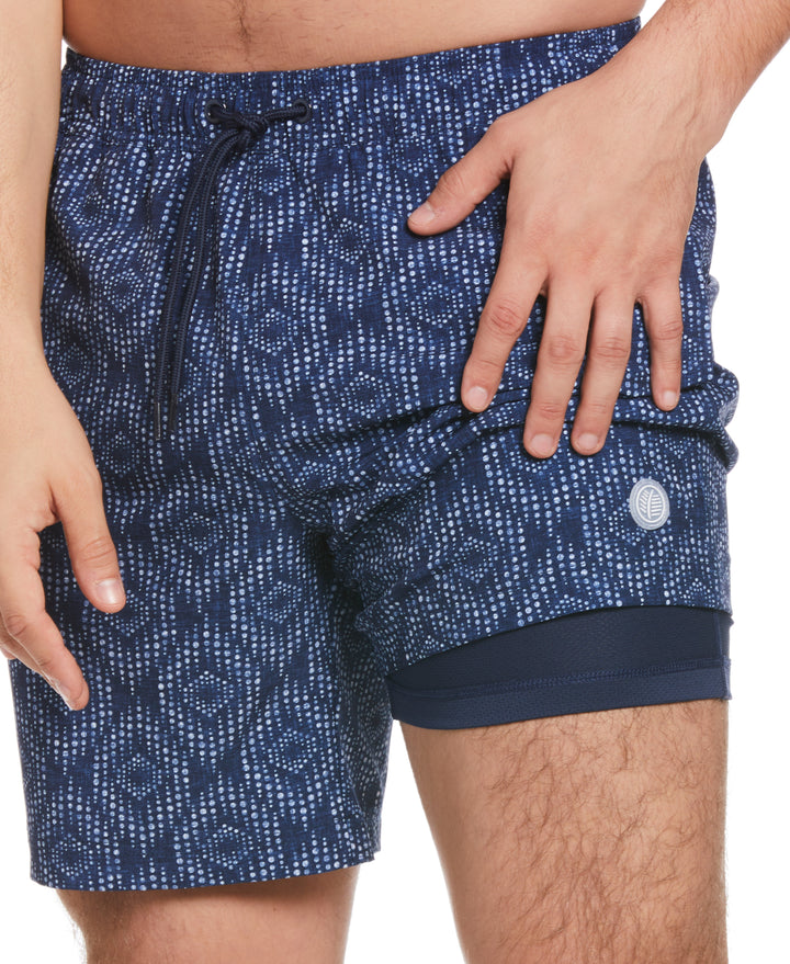 Geo Print 7" Swim Short (Dress Blues) 