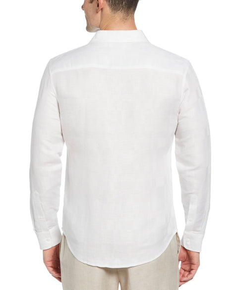 Geometric Dobby Textured Shirt (Brilliant White) 