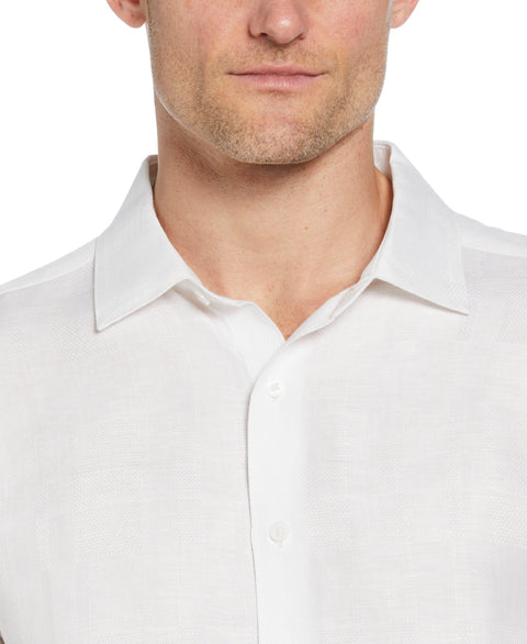 Geometric Dobby Textured Shirt (Brilliant White) 