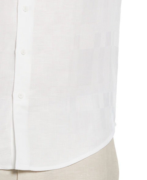 Geometric Dobby Textured Shirt (Brilliant White) 