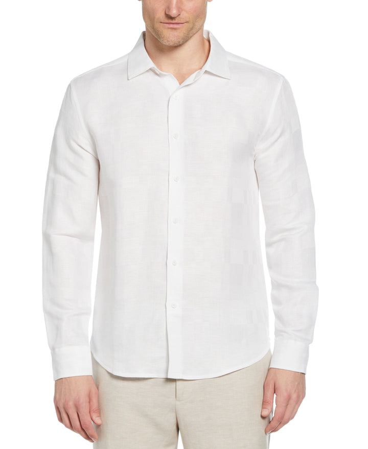Geometric Dobby Textured Shirt (Brilliant White) 
