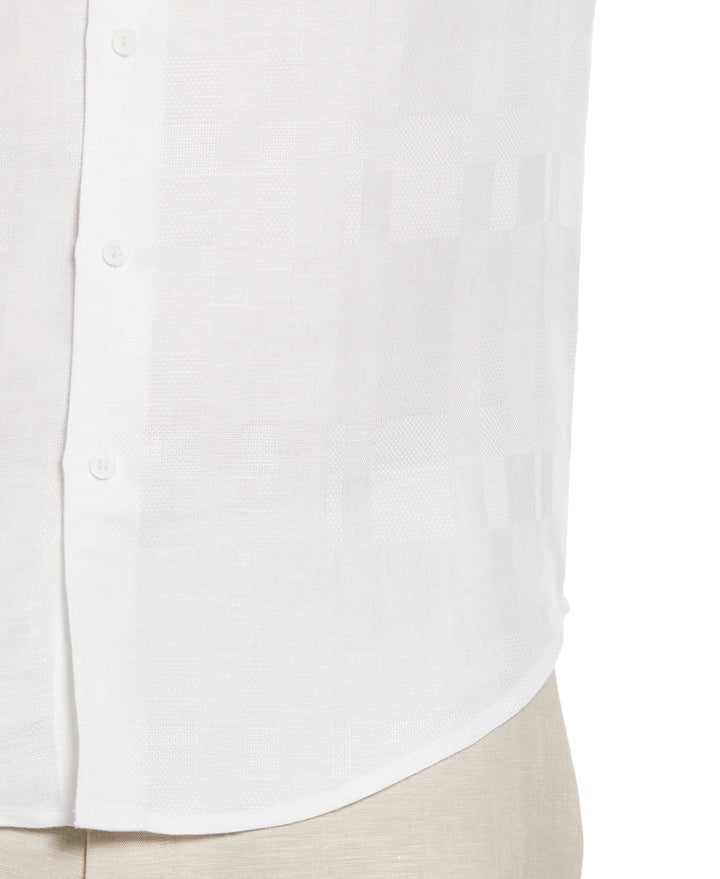 Geometric Dobby Textured Shirt (Brilliant White) 