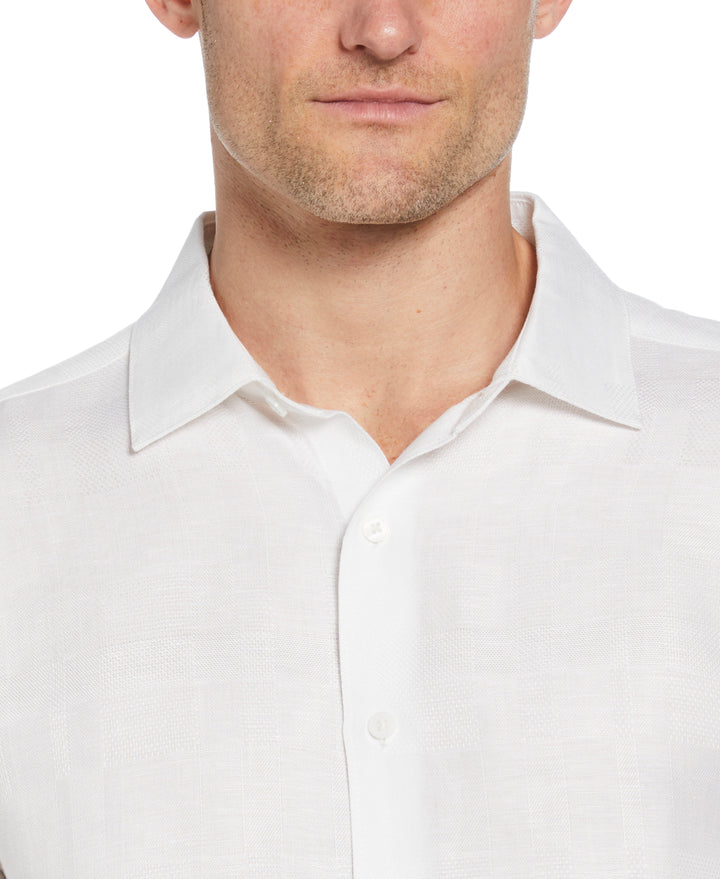 Geometric Dobby Textured Shirt (Brilliant White) 