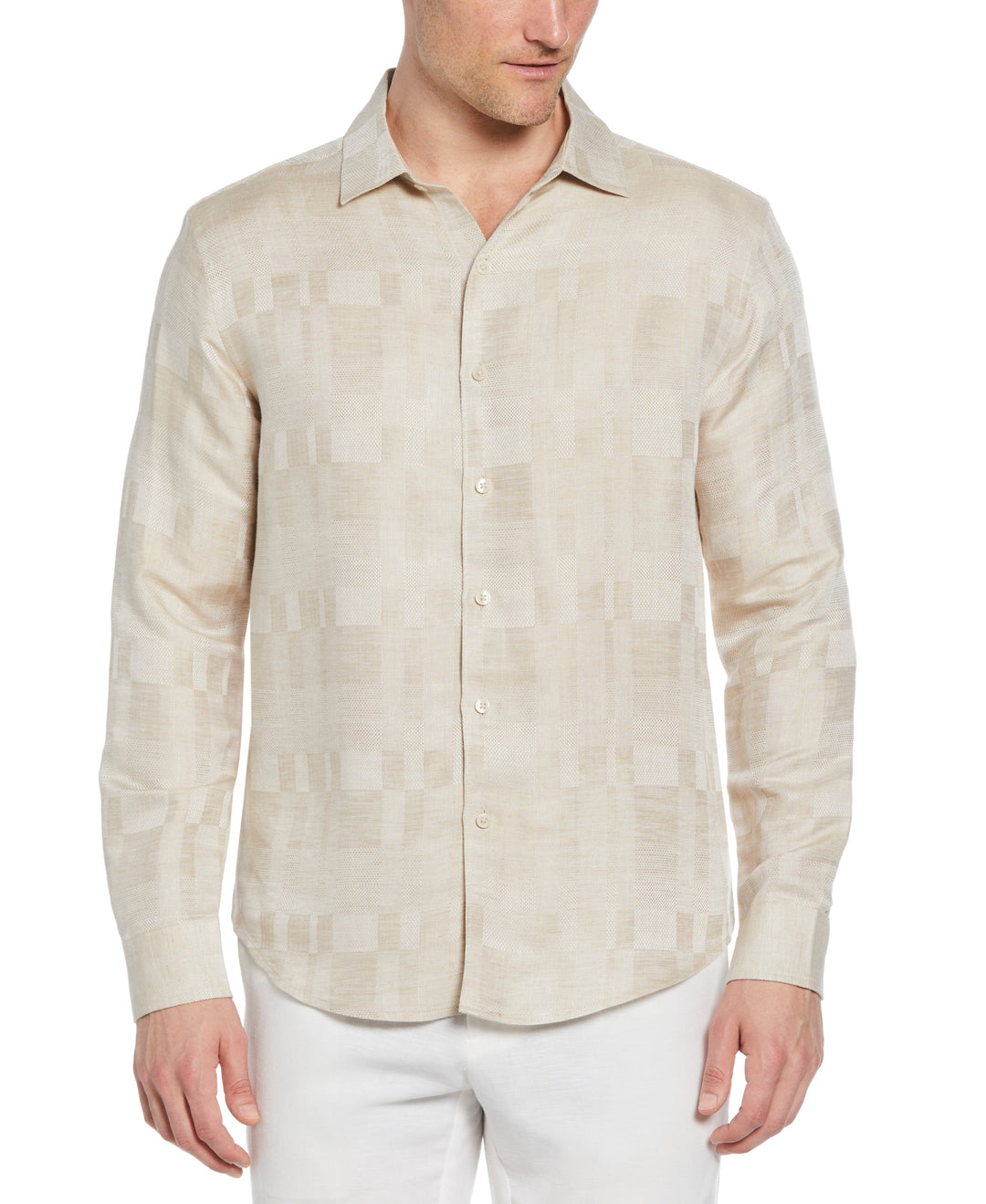 Geometric Dobby Textured Shirt (Linen) 