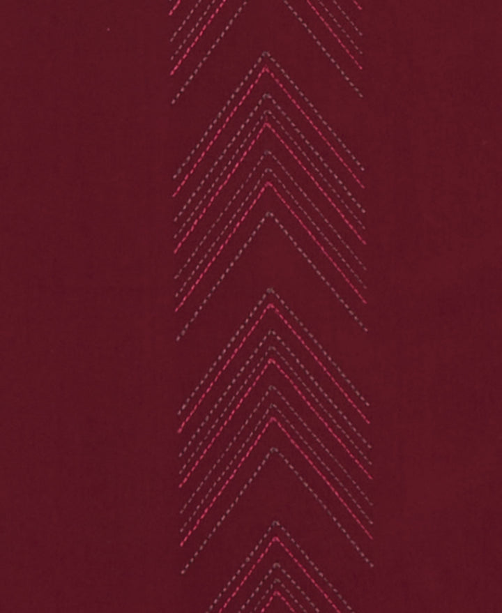 Geometric Embroidered Shirt (Cabernet) 