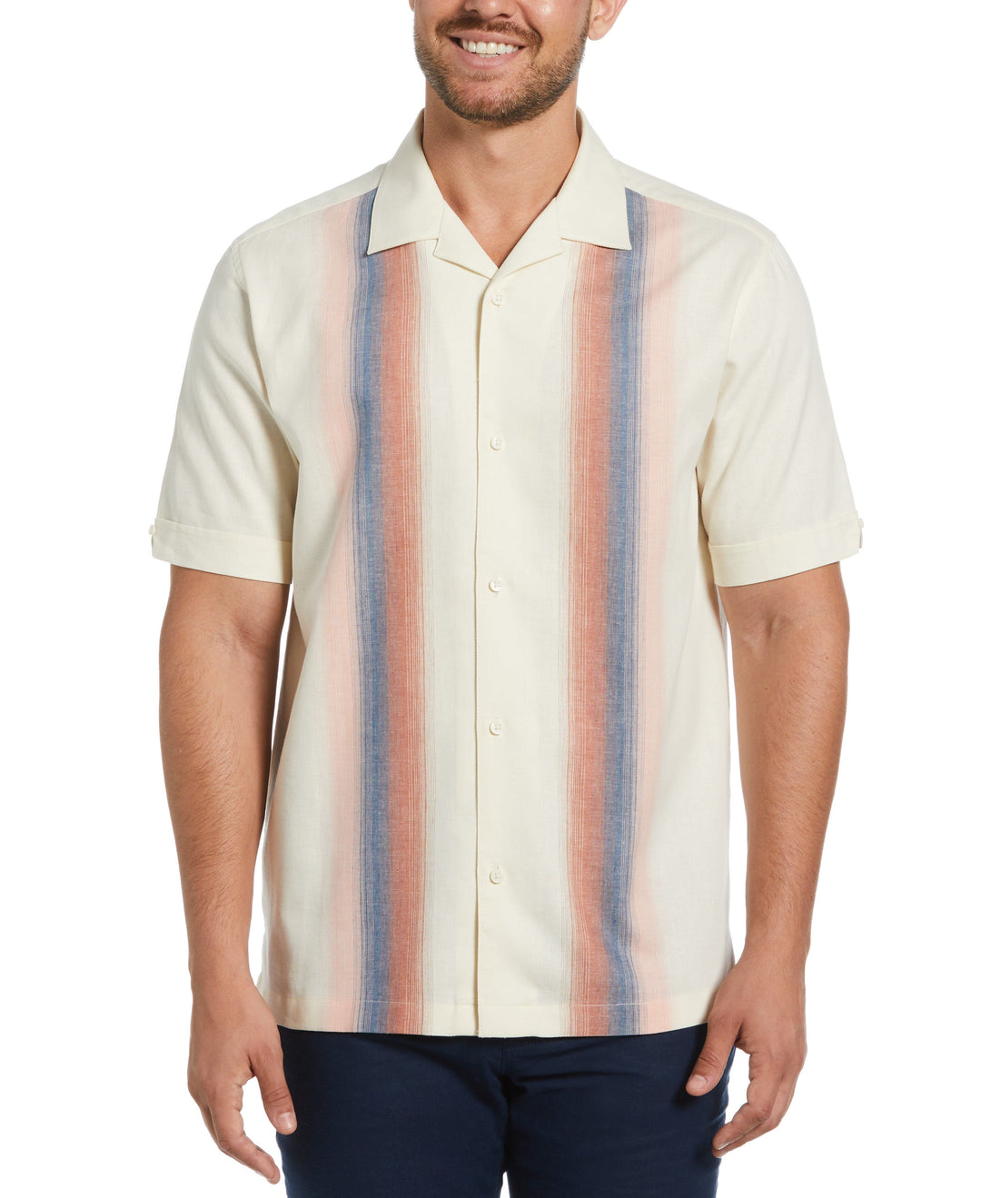 Gradient Panel Print Shirt (Tofu) 