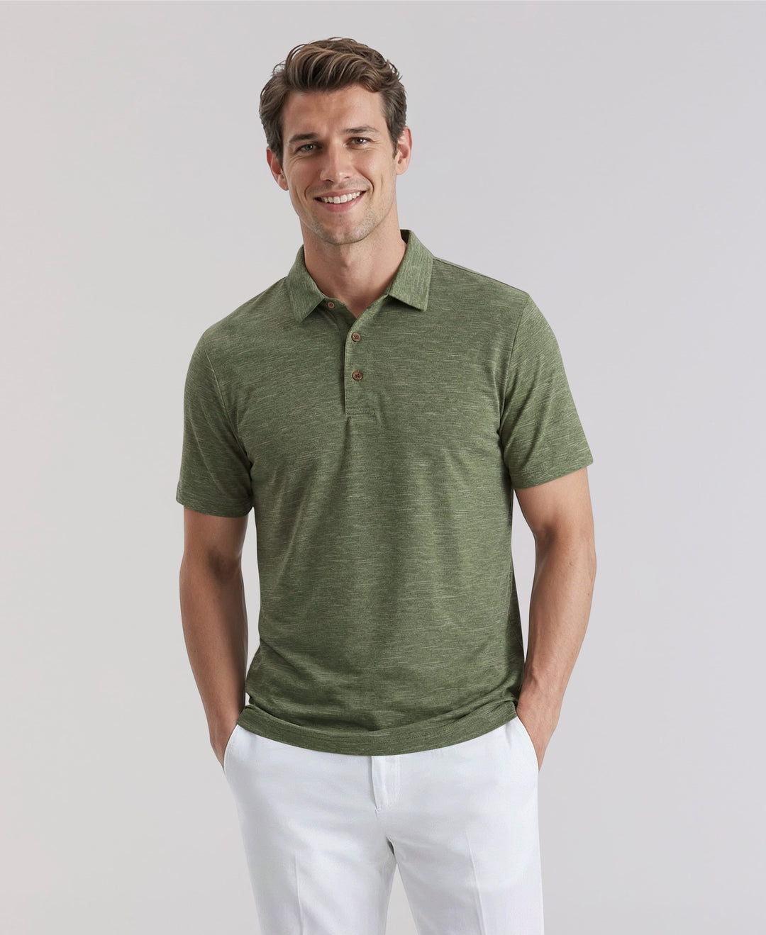 HEATHER POLO (Basil Heather) 