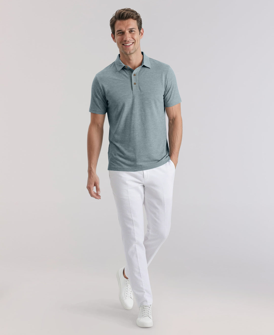 HEATHER POLO (Crystal Blue Htr) 