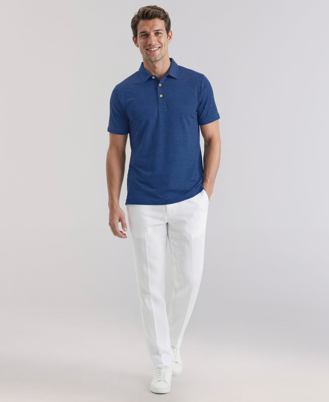 HEATHER POLO (Navy Peony Htr) 