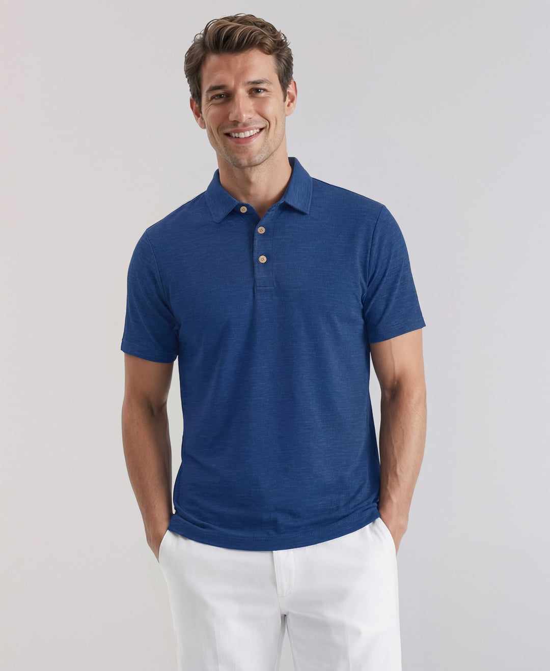 HEATHER POLO (Navy Peony Htr) 