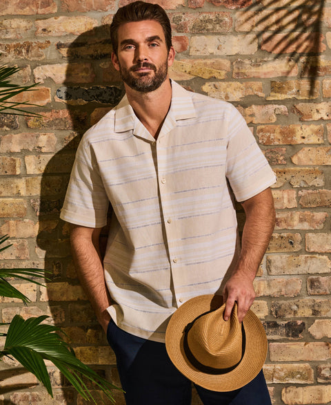 Horizontal Stripe Shirt-Casual Shirts-Cubavera