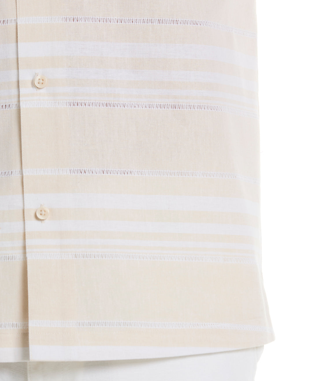 Linen Blend Horizontal Stripe Shirt (Whitecap Gray) 
