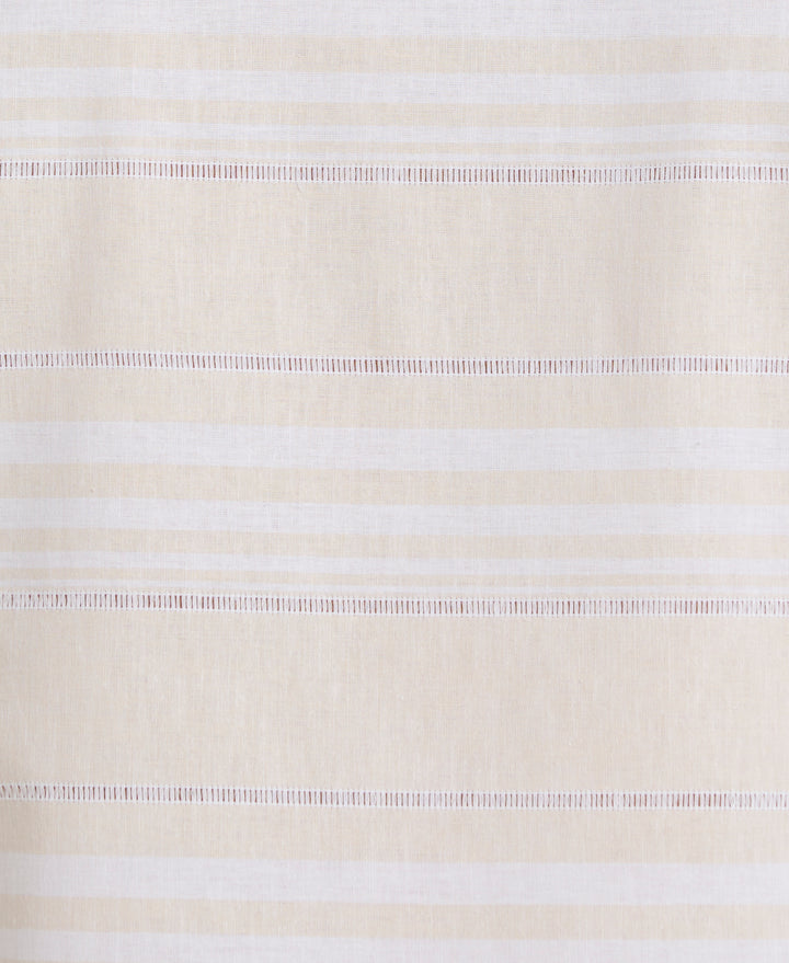 Linen Blend Horizontal Stripe Shirt (Whitecap Gray) 