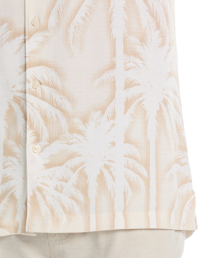 Indigo Batik Palm Print Shirt (Egret) 