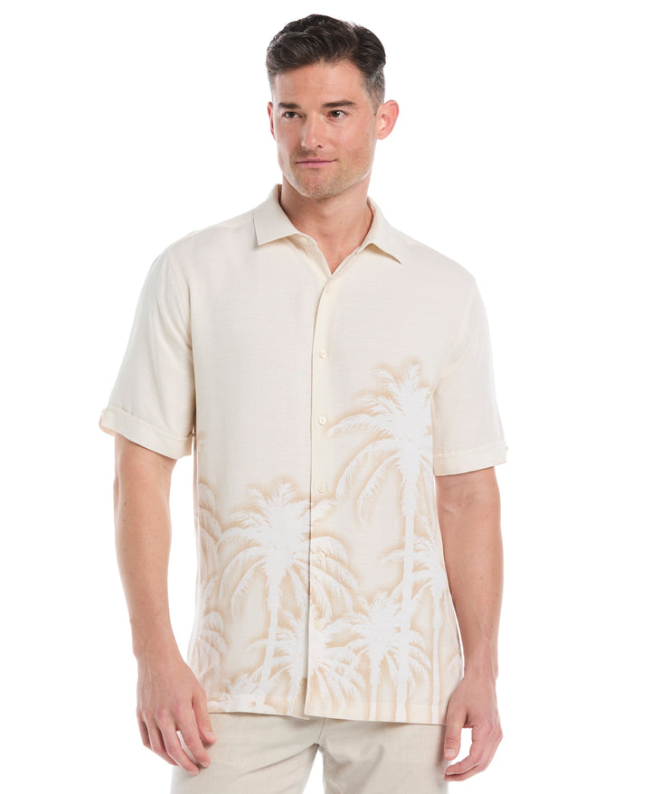 Indigo Batik Palm Print Shirt (Egret) 