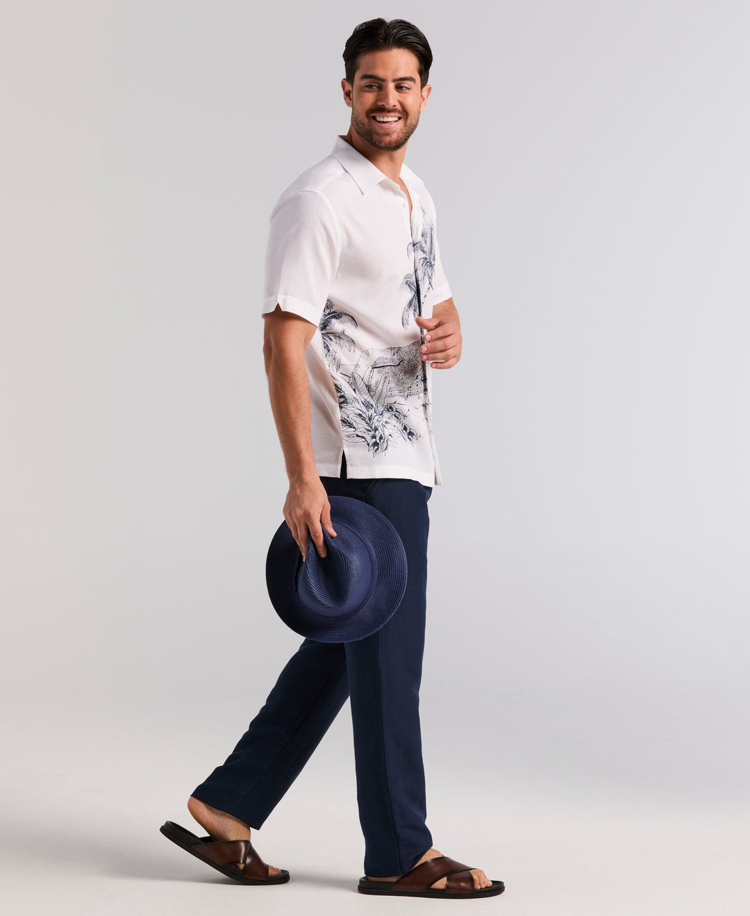 Island Scenic Print Shirt (Brilliant White) 