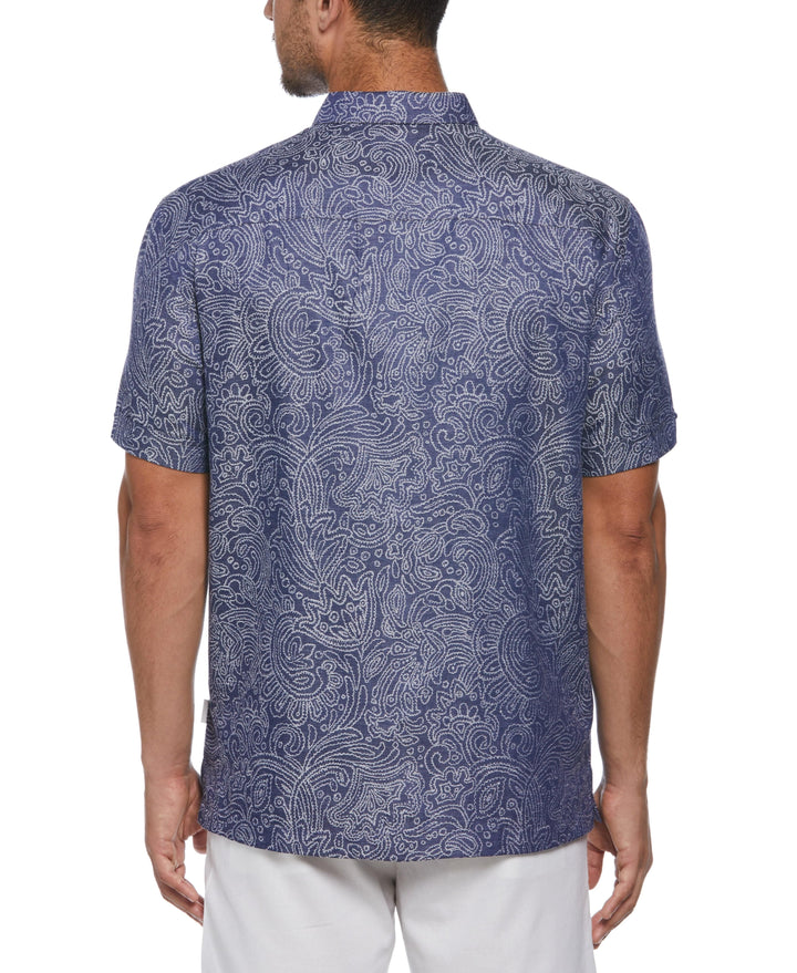 Jacquard Abstract Floral Paisley Print Shirt (Oceana) 