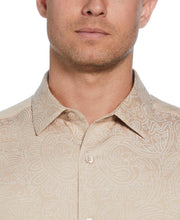 Jacquard Abstract Floral Paisley Print Shirt (Irish Cream) 