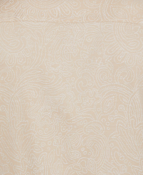 Jacquard Abstract Floral Paisley Print Shirt (Irish Cream) 