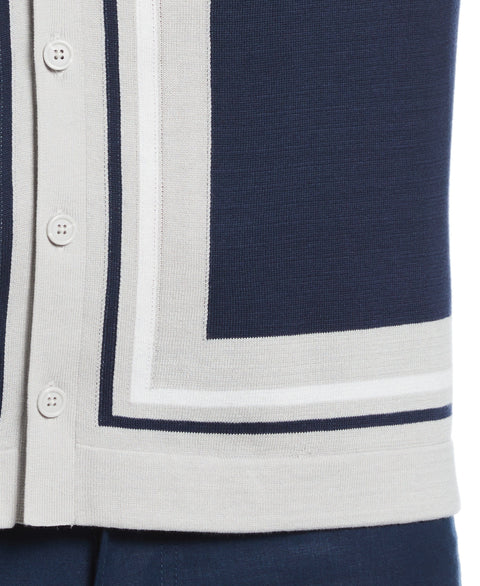 L-Shape Color Block Lightweight Sweater (Navy Iris) 