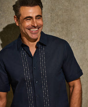 L-Shape Embroidery Shirt-Casual Shirts-Cubavera